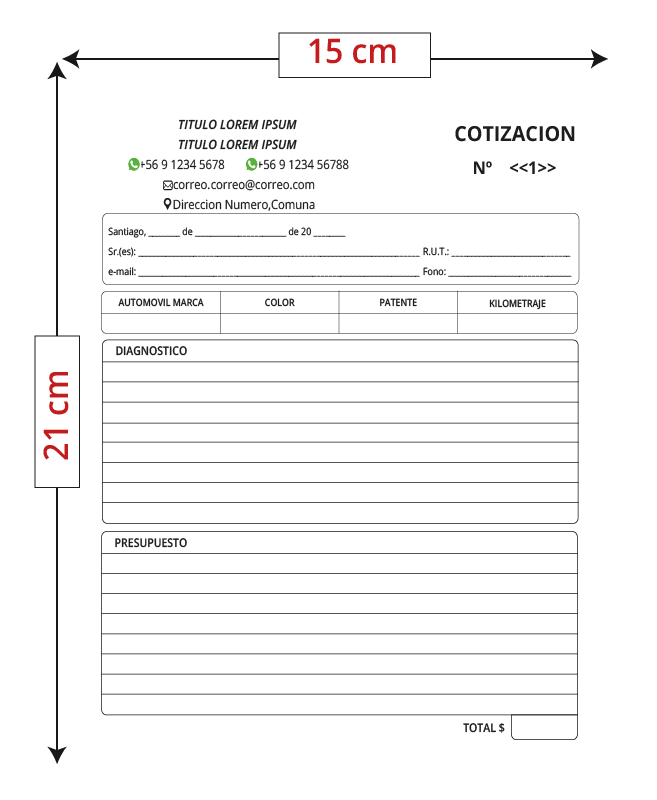 talonarios tamaño medio oficio